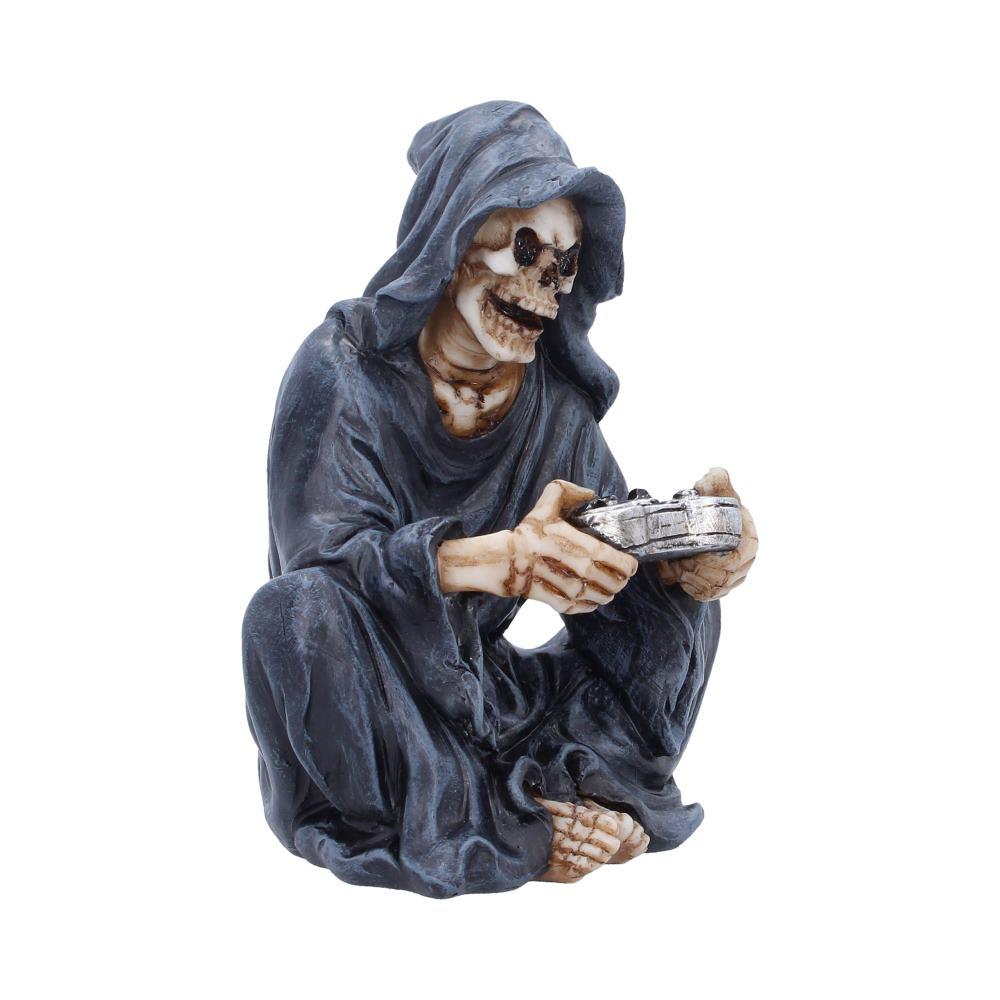 Gaming Reaper Figurine  Grim Skull Gamer Ornament Gothic Console Decor
