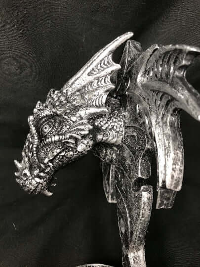 Novelty Gothic Dragon Head Candle Holder with LED Light Candle Wall Plaque Fantasy Art