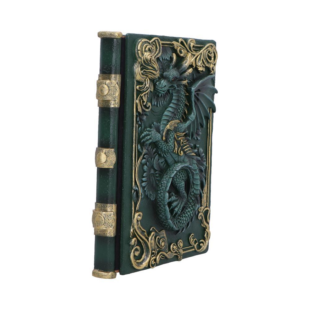 Fantasy Dragon Grimoire Gothic Spell Book Journal with Green Sculpted Cover