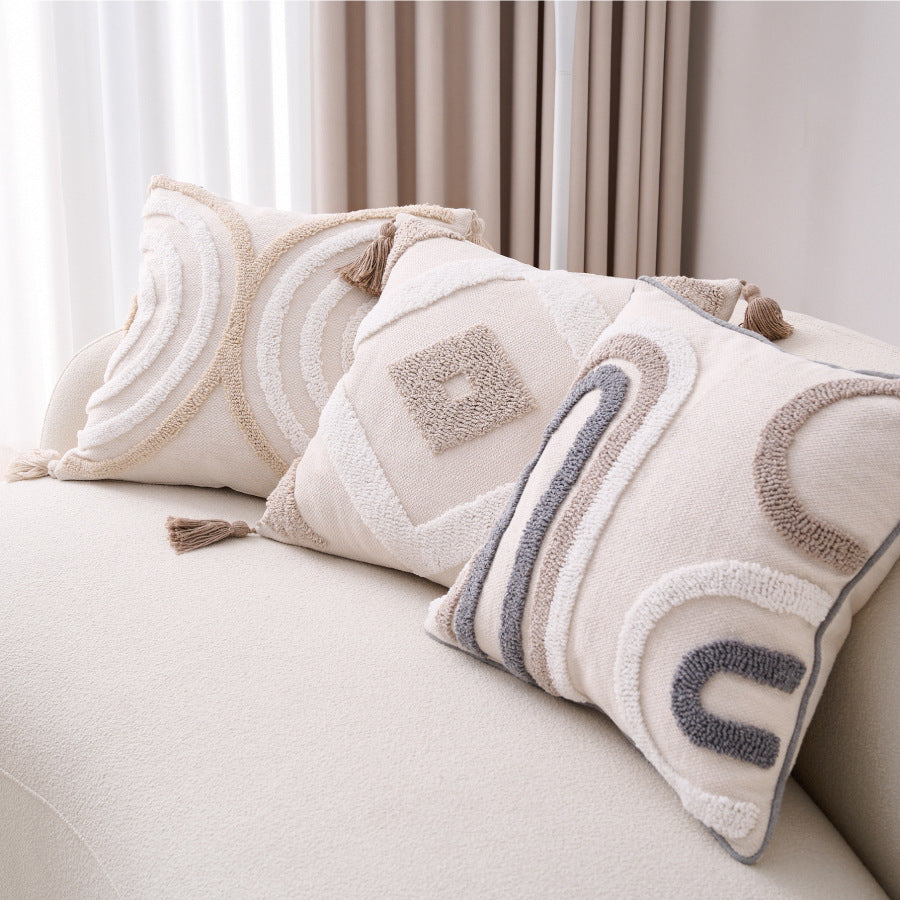 Cotton And Linen Bohemian Ins Style Pillow Sofa Living Room And Bedside Backrest Bay Window Tassel Cushion Cover