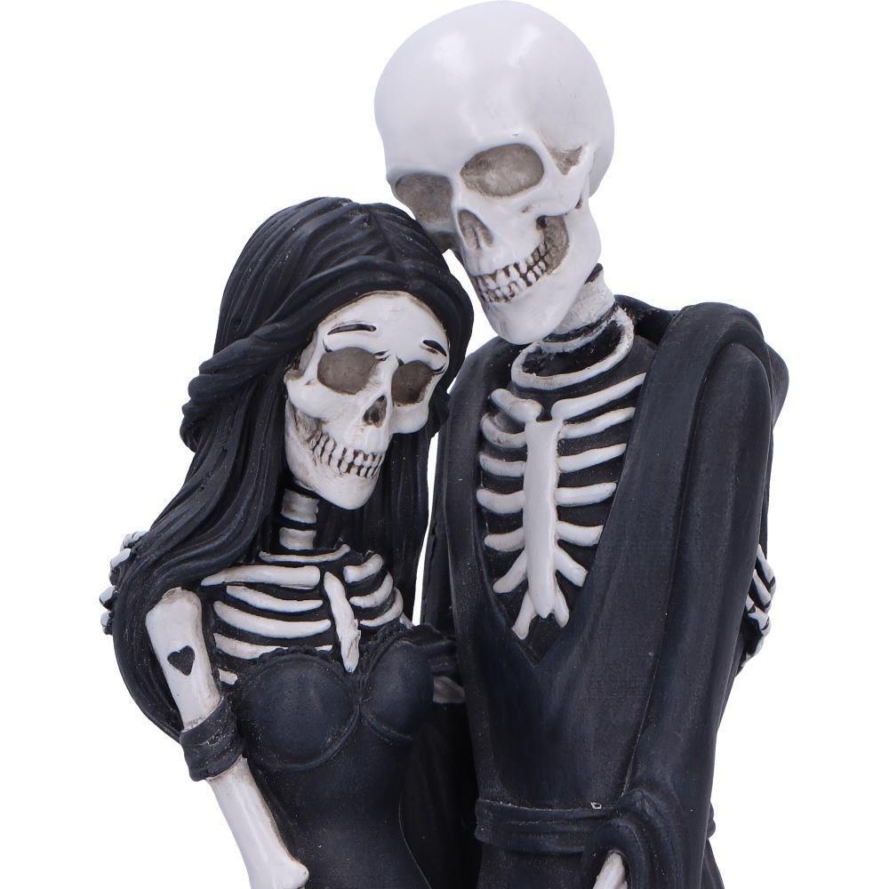 Gothic Skeleton Embrace Figurine Couple & Dog Everlasting Macabre Fantasy Art
