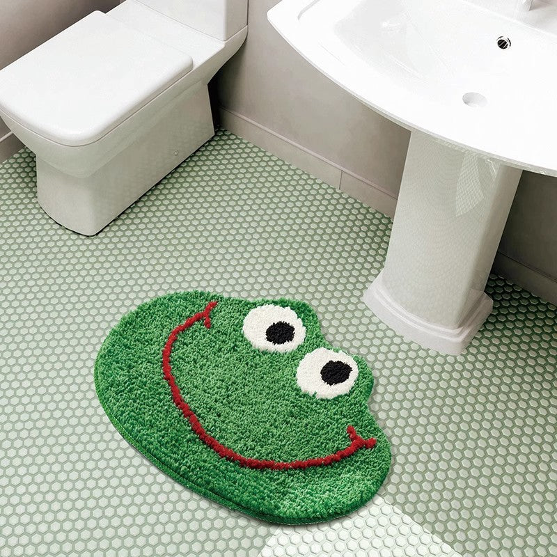 Household Frog Flocking Carpet Cartoon Animal Carpet Bathroom Bathroom Absorbent Non-slip