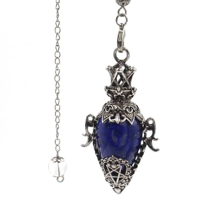 Ancient Silver Bottle Egg-shaped Crystal Pendulum Pendant Necklace