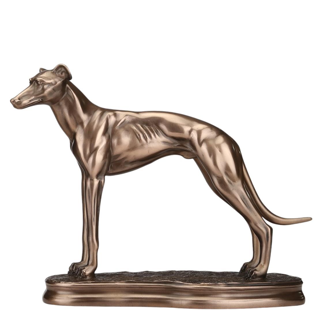 Elegant Bronze Greyhound Sculpture - Resin Dog Statue for Home Decor - 20 x 15 cm