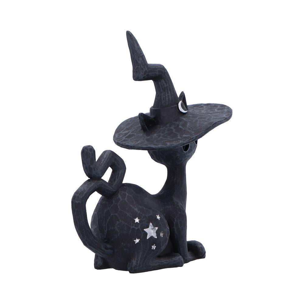 Gothic Wiccan Witchcraft Black Cat Figurine Mystical Spell Familiar Statue Decor