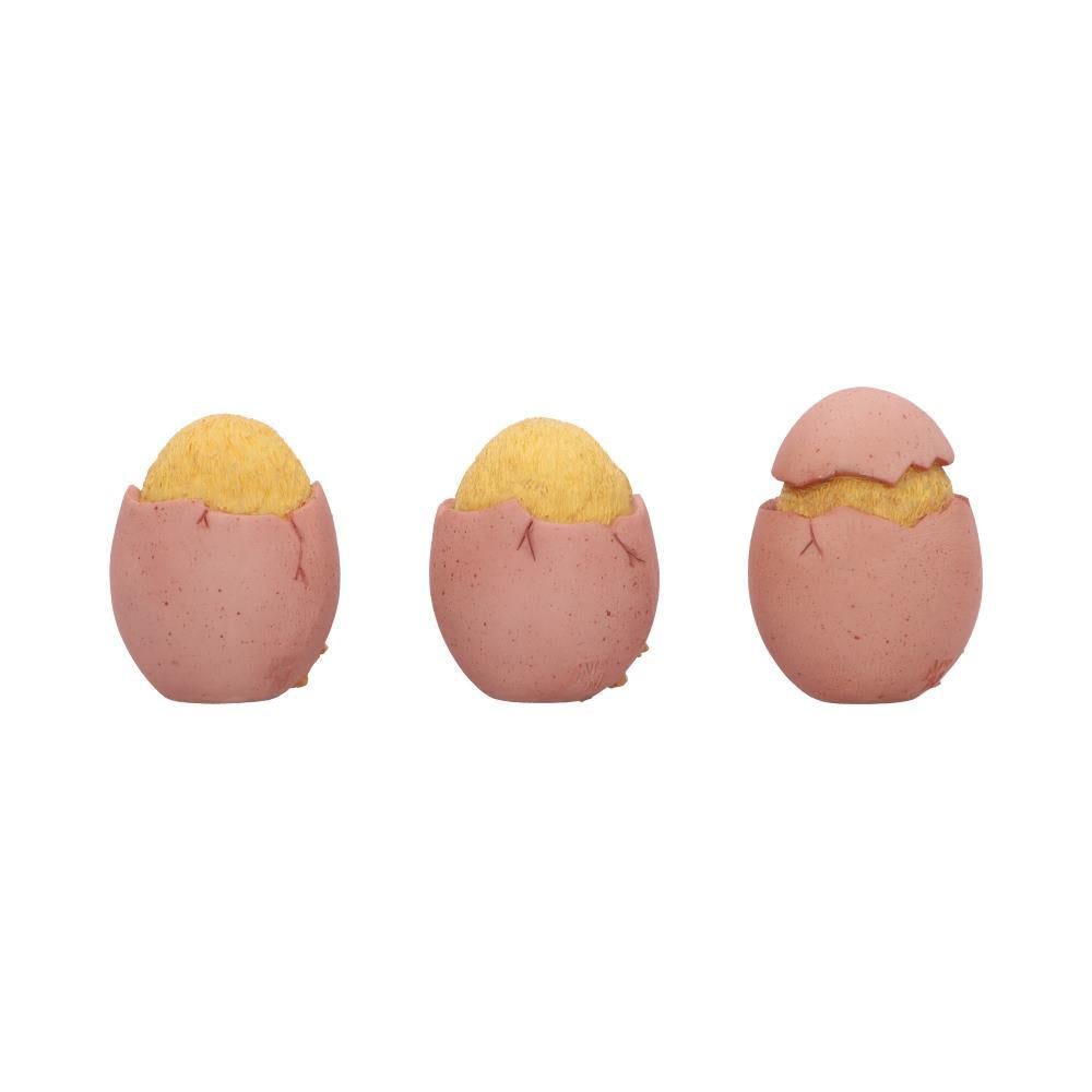 Adorable Spring Chick Set Three Wise Chickens Figurines Easter Novelty Gift Boxed