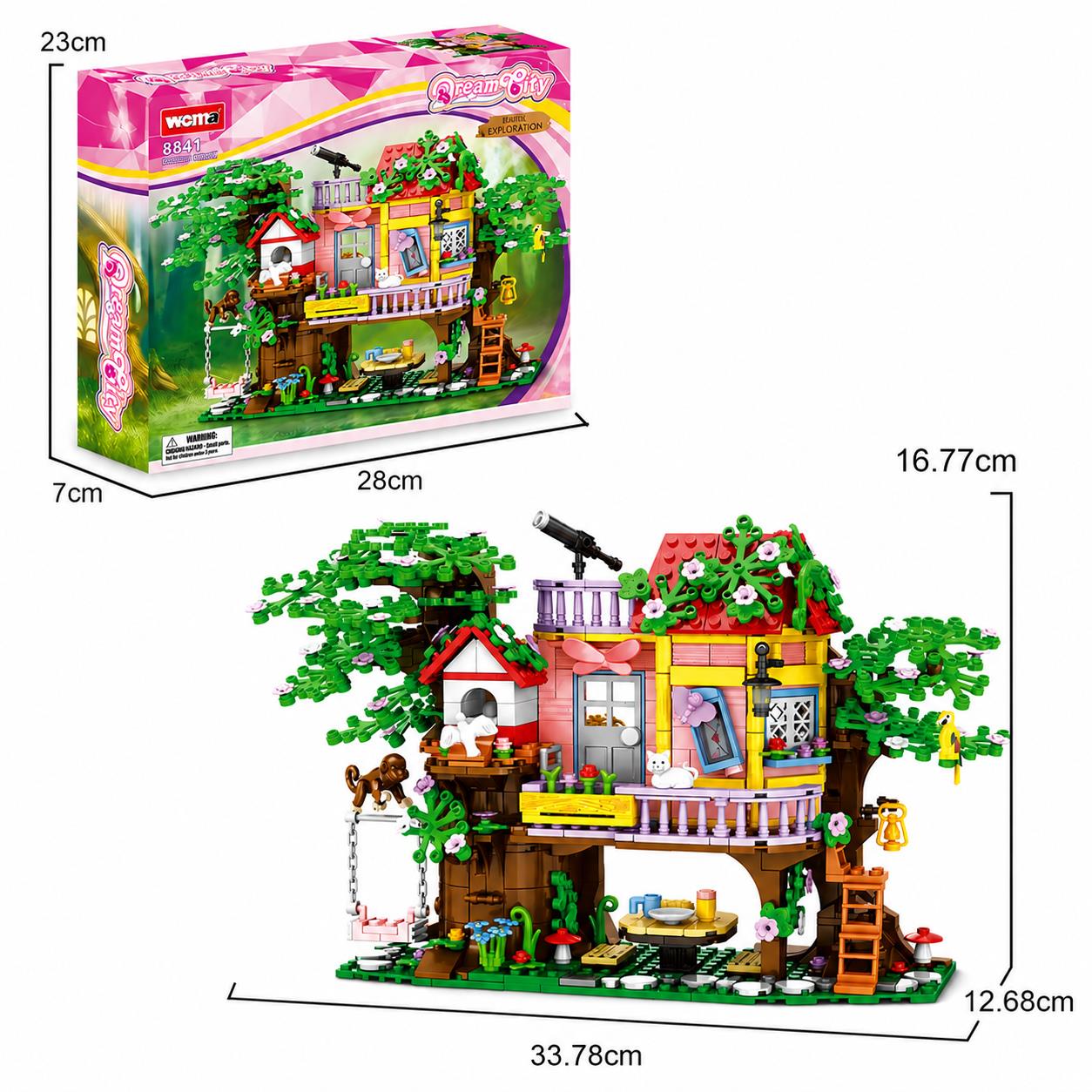 Treehouse 840 Piece Brick Construction Model Set Kids Girls Creative Toy Puzzle
