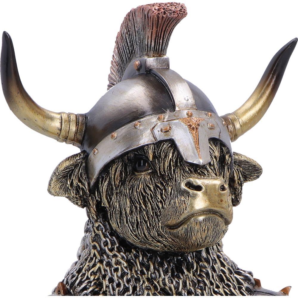 Highland Cow Guard Figurine Viking Warrior Bull Statue Medieval Ornament Art