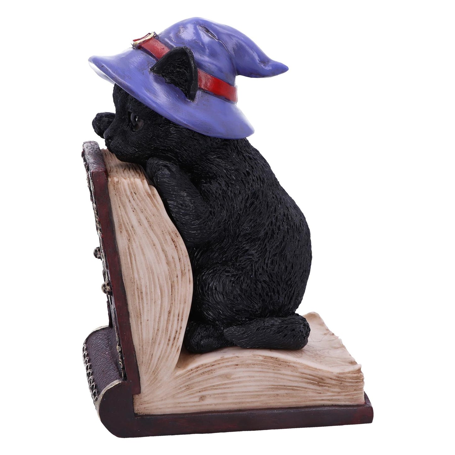 Mystical Witch Cat Bookend Figurine Gothic Spell Book Pagan Fantasy Ornament Decor