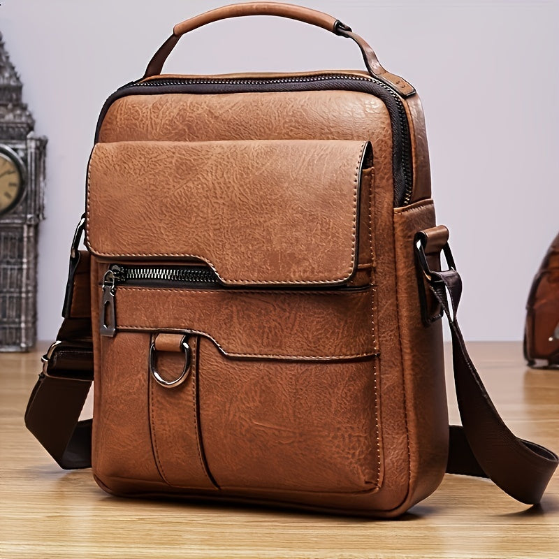 Men's New Shoulder Bag, Crossbody Bag For Men Messenger Bag Handbag, PU Leather Purse Messenger Crossbody Bags Casual