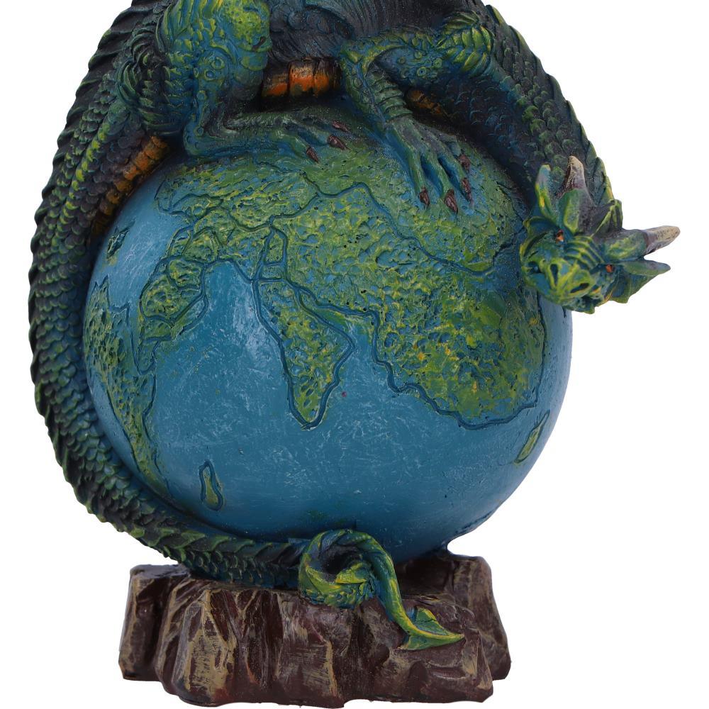 Gothic Earth Dragon Ornament Fantasy Planet Globe Sculpture Nature Guardian