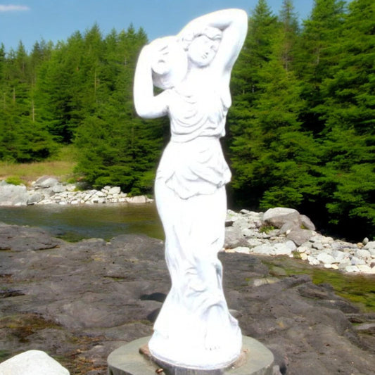 Large Elegant Stone Effect Lady Ornament - Durable Garden Sculpture Resin Statue 84cm