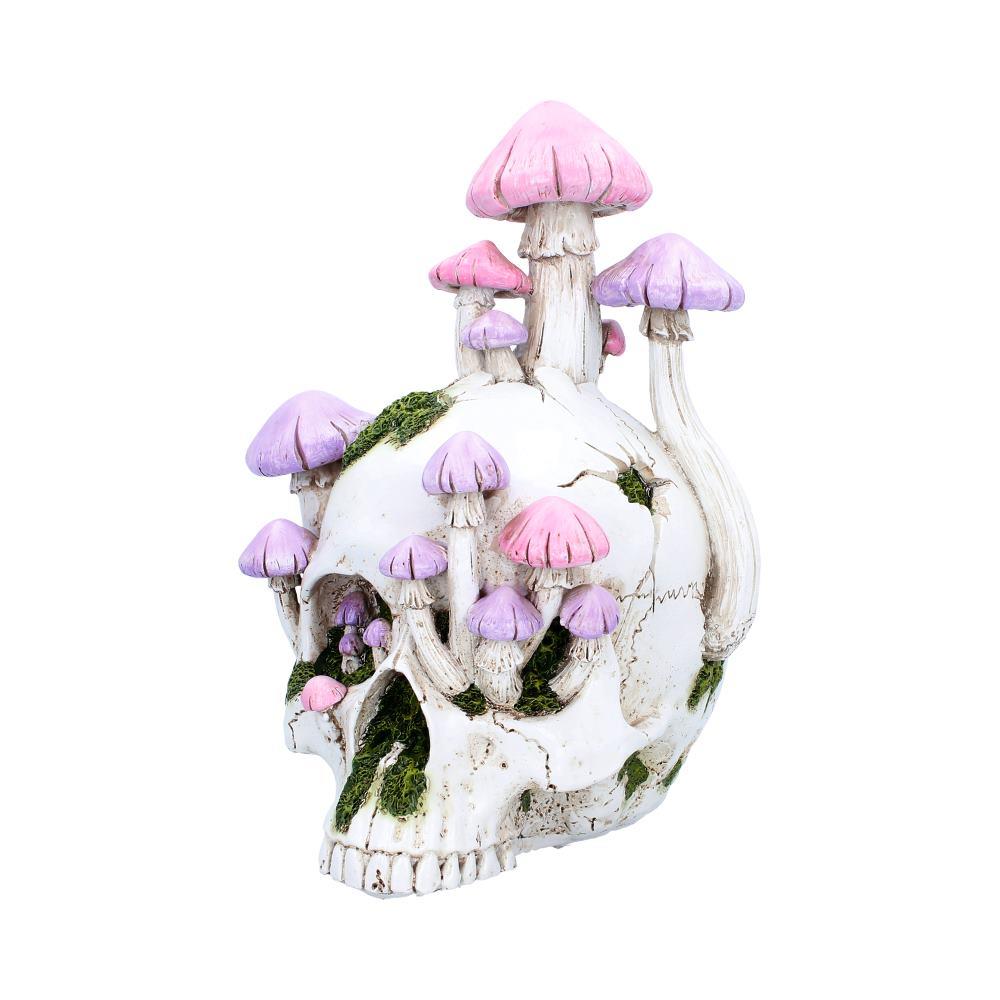 Fantasy Skull Sculpture Mushroom Garden Ornament Gothic Decorative Display