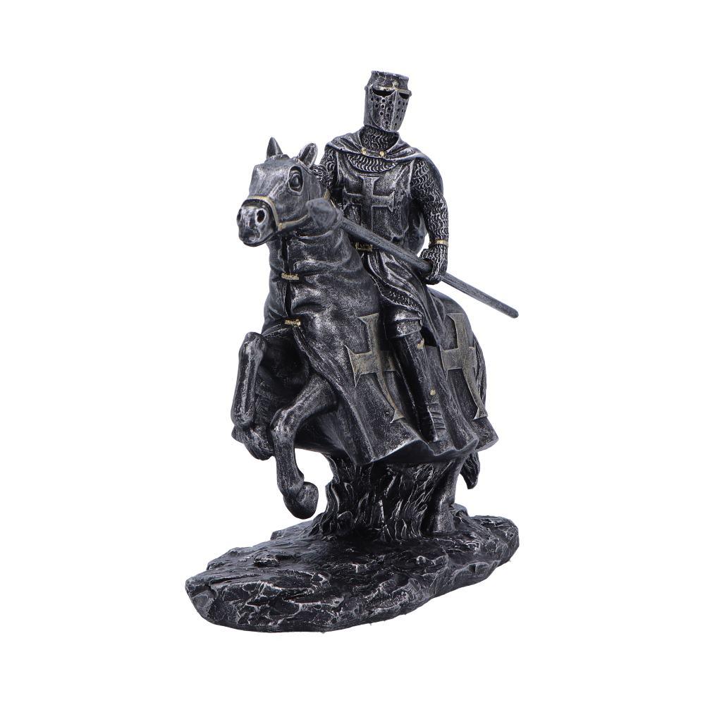 Crusader Templar Warrior Statue Horseback Knight Figurine Medieval Ornament