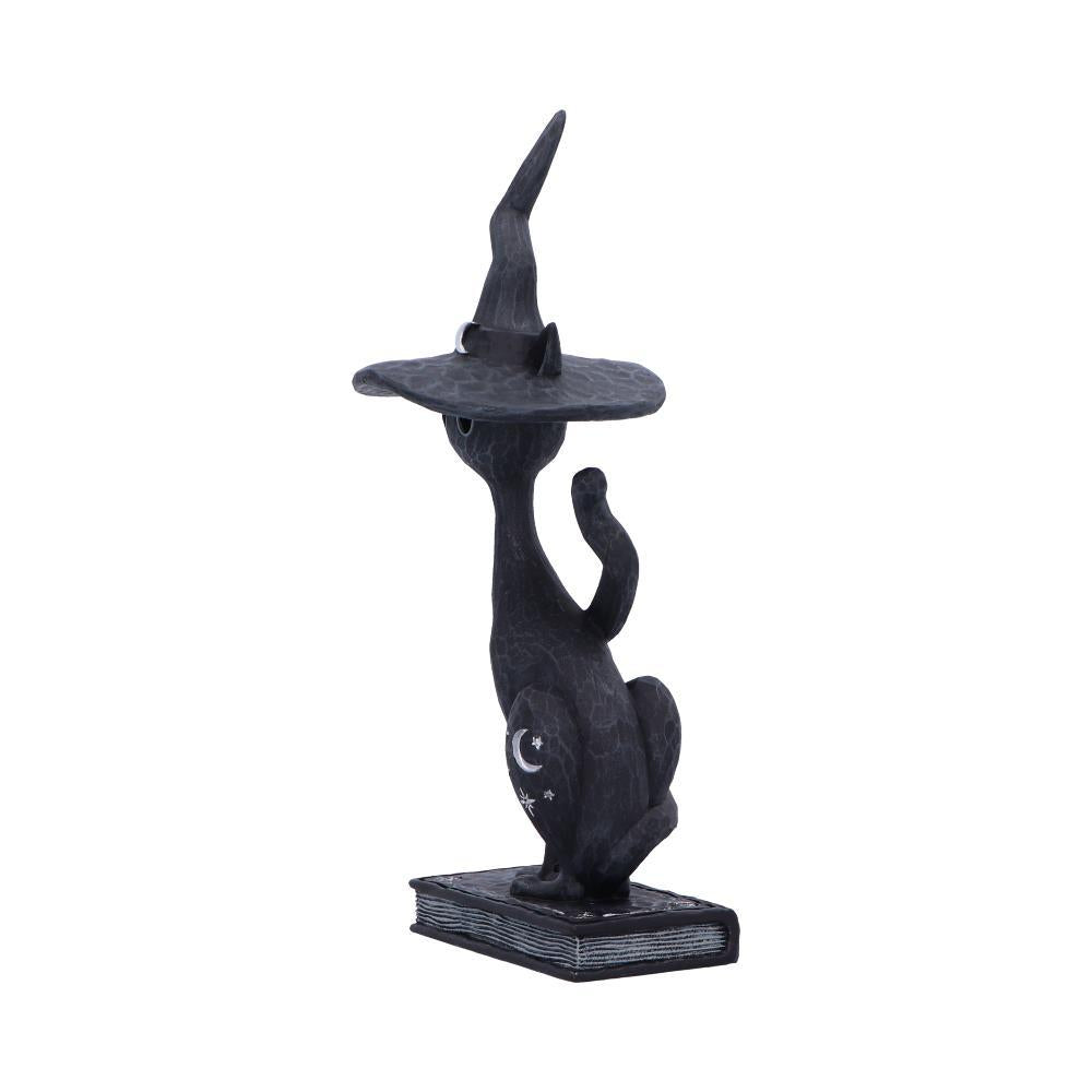 Gothic Witch Cat Ornament Crescent Moon & Star Decor Spooky Wiccan Figurine