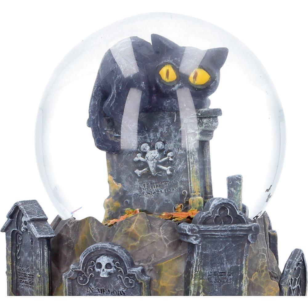 Halloween Black Cat Snow Globe Pumpkin Graveyard Skull Gothic Ornament
