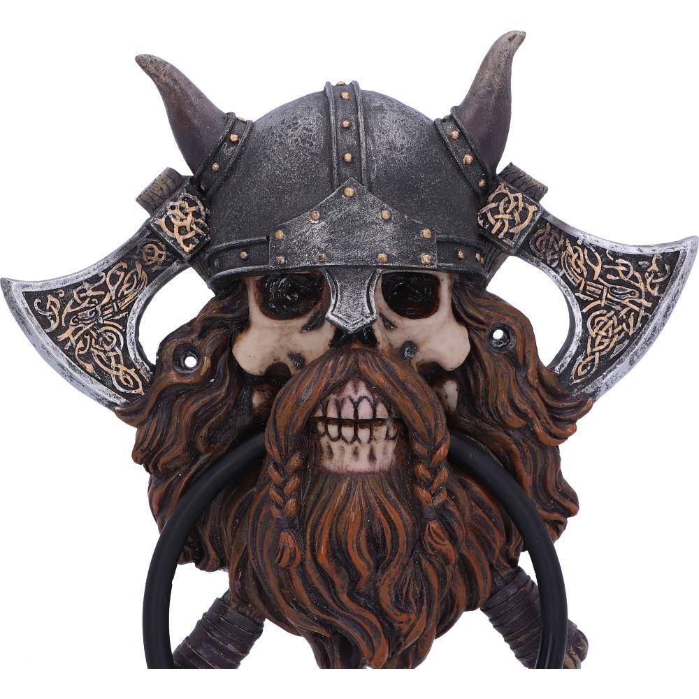 Viking Skull Door Knocker Norse Warrior Mythical Decor Gothic Home Ornament