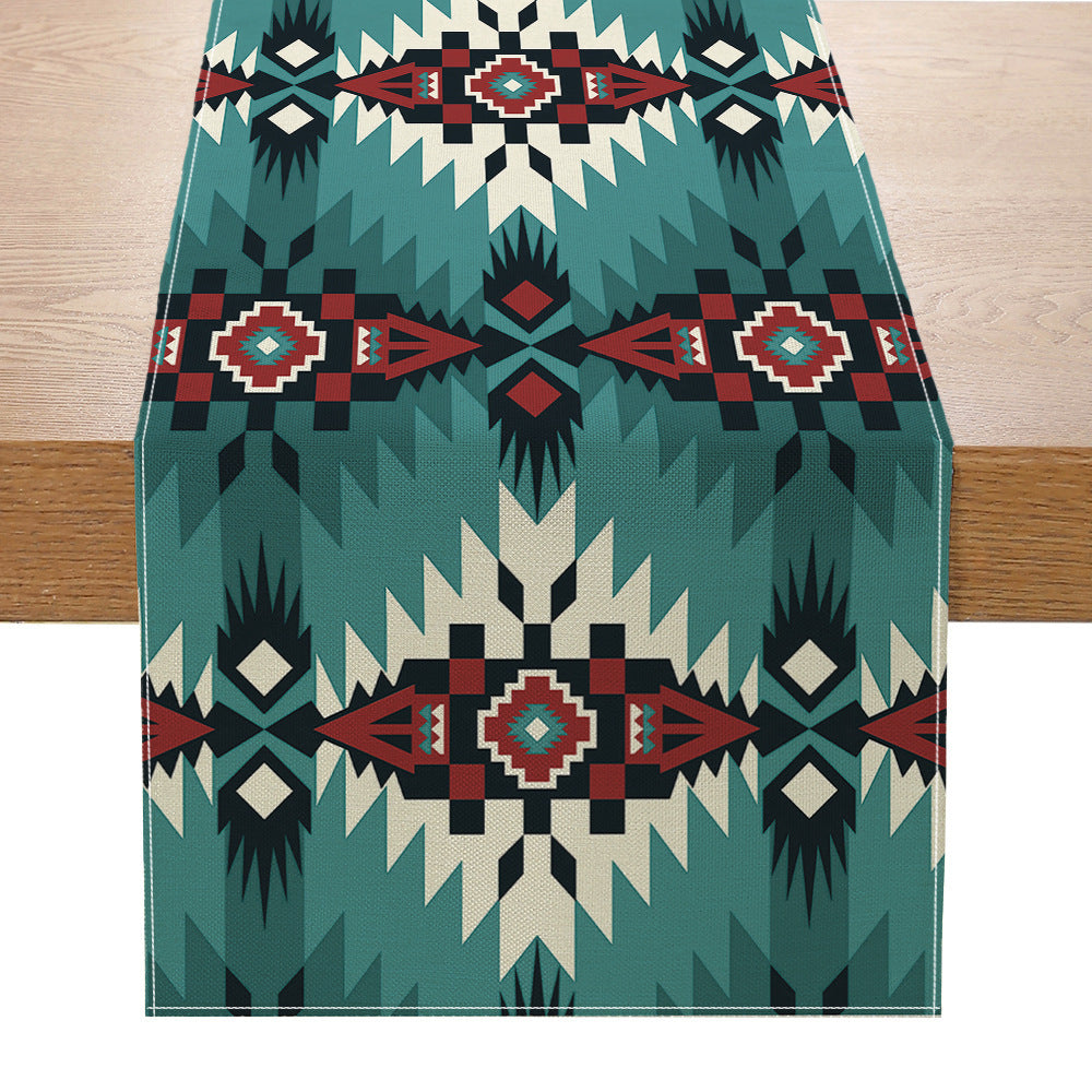 Linen Table Flag Bohemian Style Retro