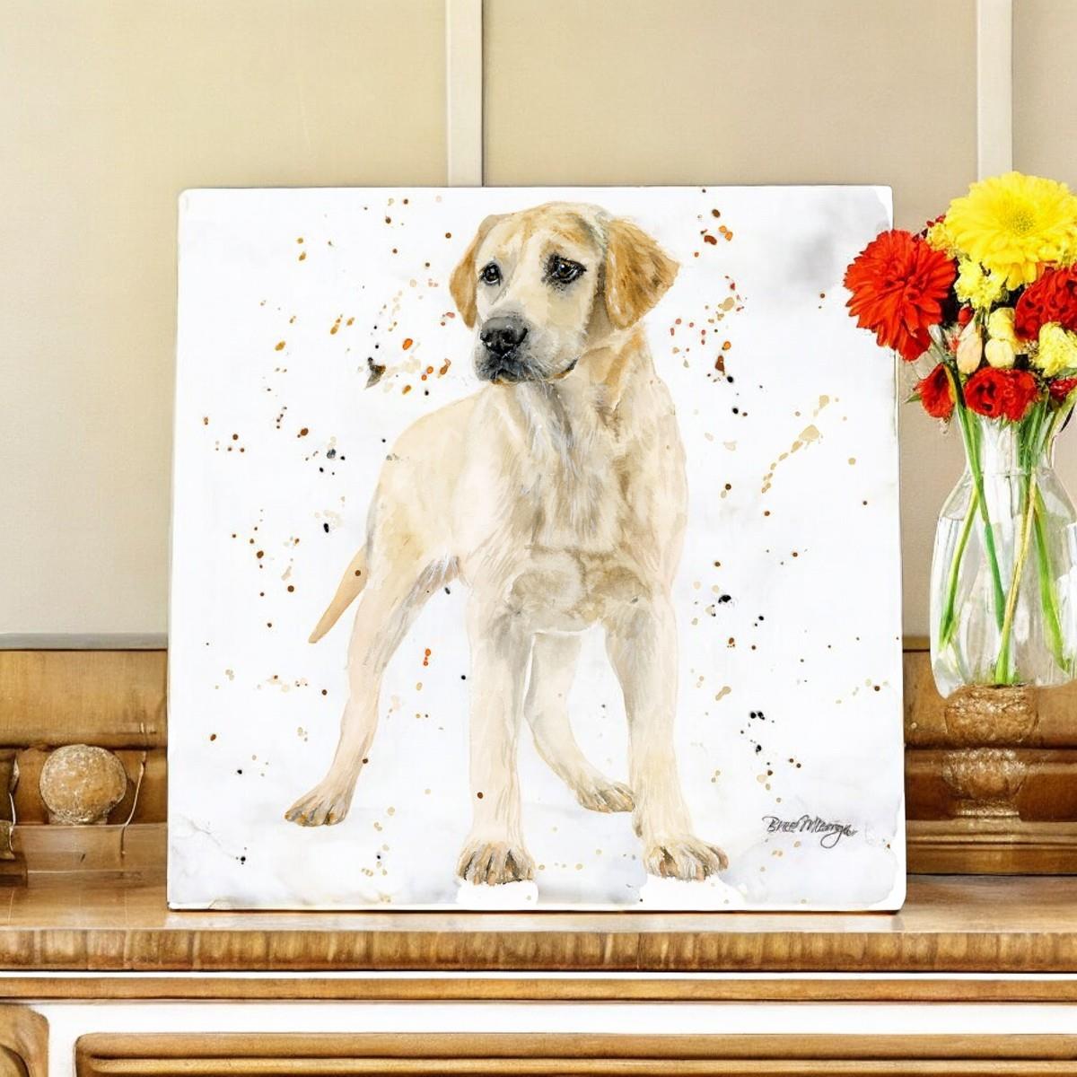 LOLA GOLDEN LABRADOR Art Tile by Bree Merryn - 20x20 cm Ceramic Tile