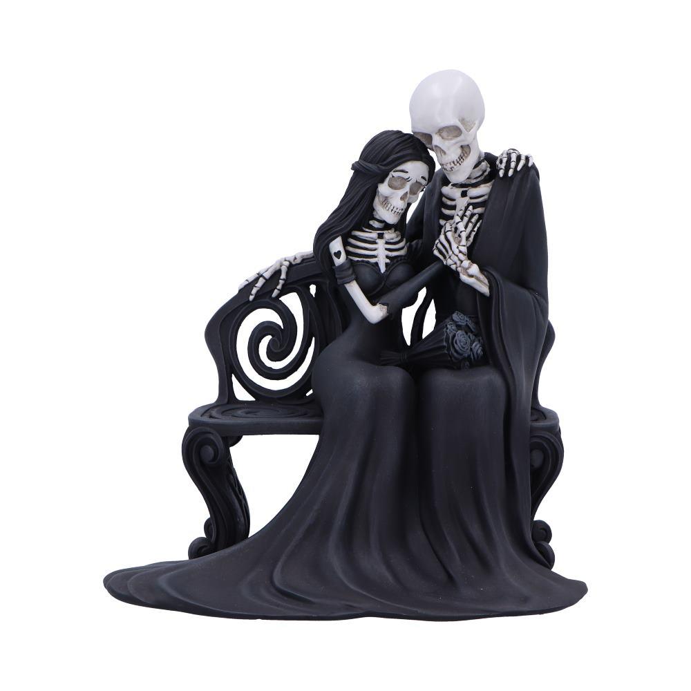 Romantic Death Embrace Statue Eternal Bond Skeleton Couple Fantasy Figurine