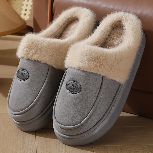 Men's Winter Plush Slippers - Warm Suede House Shoes, Casual Indoor Non-Slip Bedroom Slippers, Comfortable & Cosy for Cold Weather