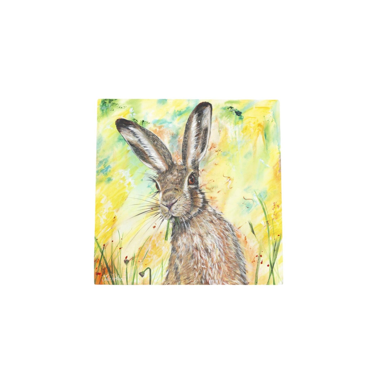 HAZEL HARE Ceramic Art Tile by Pankhurst Gallery | 20X20 cm | Ready to Hang | Handcrafted Gift