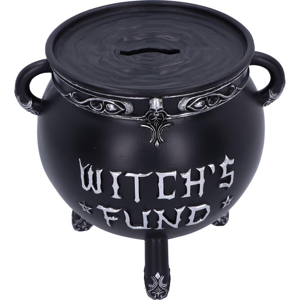 Witch's Fund Cauldron Money Box 16.5cm | Gothic Wiccan Resin Decor | Hand-Painted