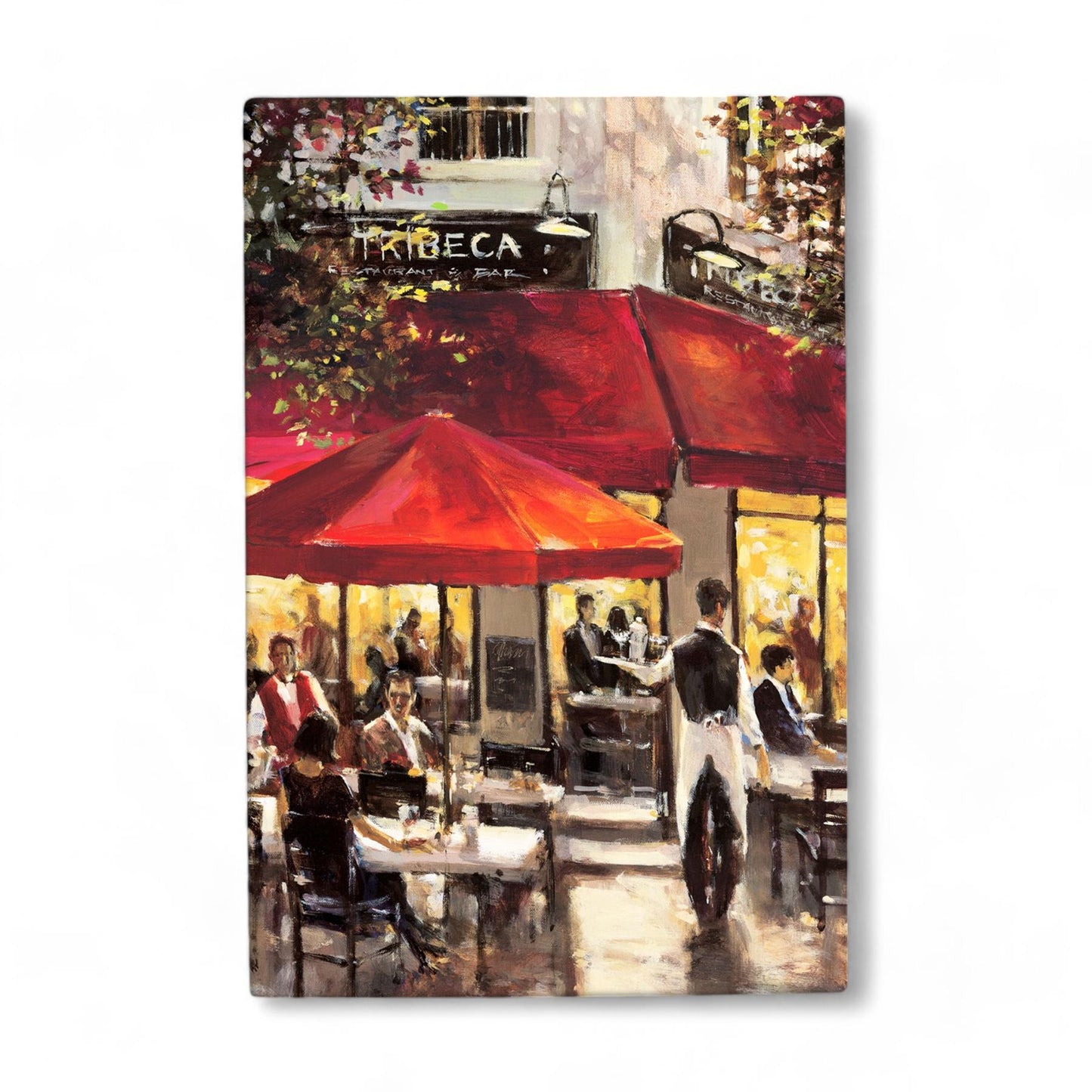 TRIBECA BAR Ceramic Art Tile - Brent Heighton 30x20cm Wall Decor, Ready to Hang, Vibrant Bistro Scene, Elegant Wall Art, Modern Home Decor Tile-Osiris Craftworks