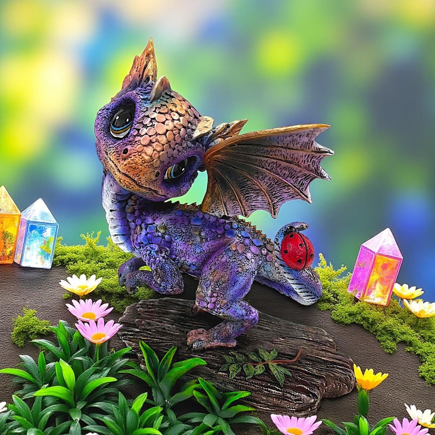 Fantasy Dragon Statue Enchanted Baby Gothic Figurine Mythical Collectible Art