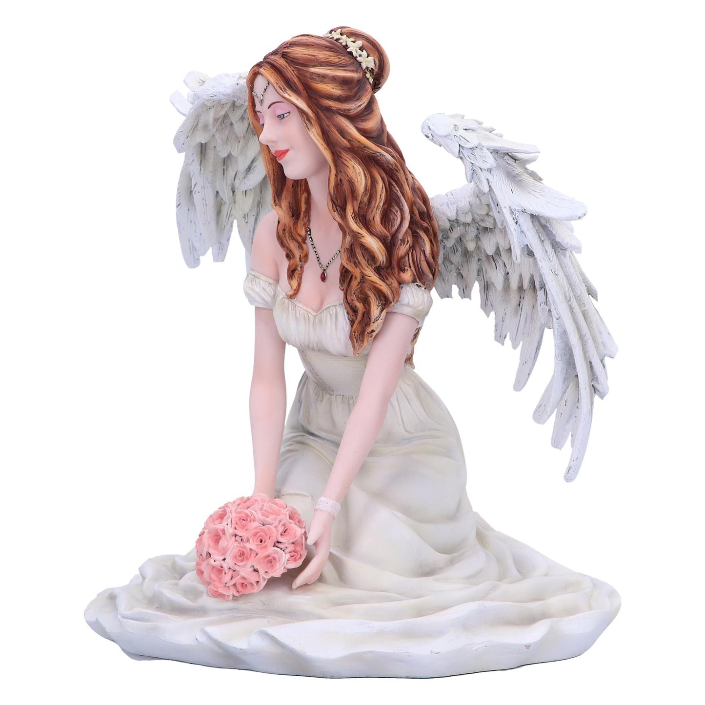 Enchanting Angelic Angel Figurine Mystical Fantasy Sculpture Home Decor Boxed