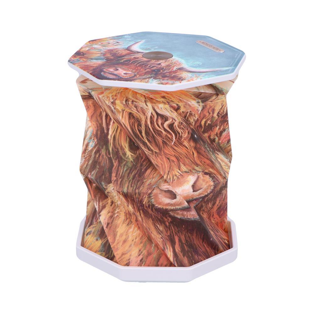 Highland Cow Foldable USB LED Lamp Rechargeable Origami Light Rustic Decor