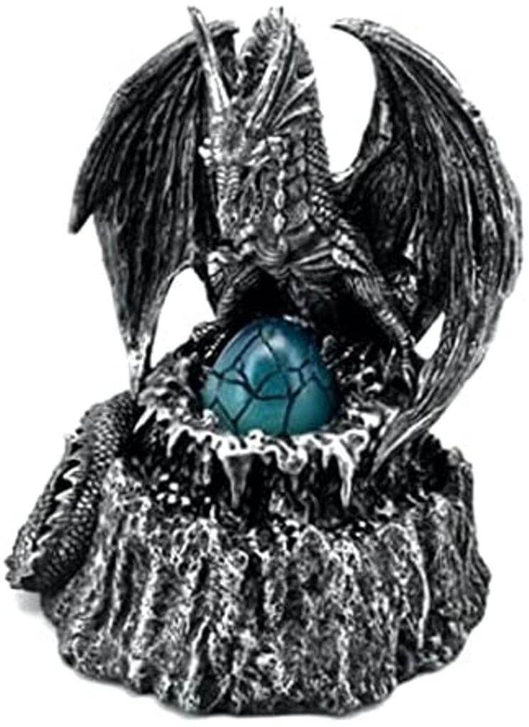 Dragon Guardian with LED Light Fantasy Sculpture Mythical Statue Ornament Dragons Collection