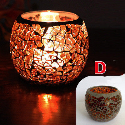 European Glass Mosaic Candle Holder Gift Ornament