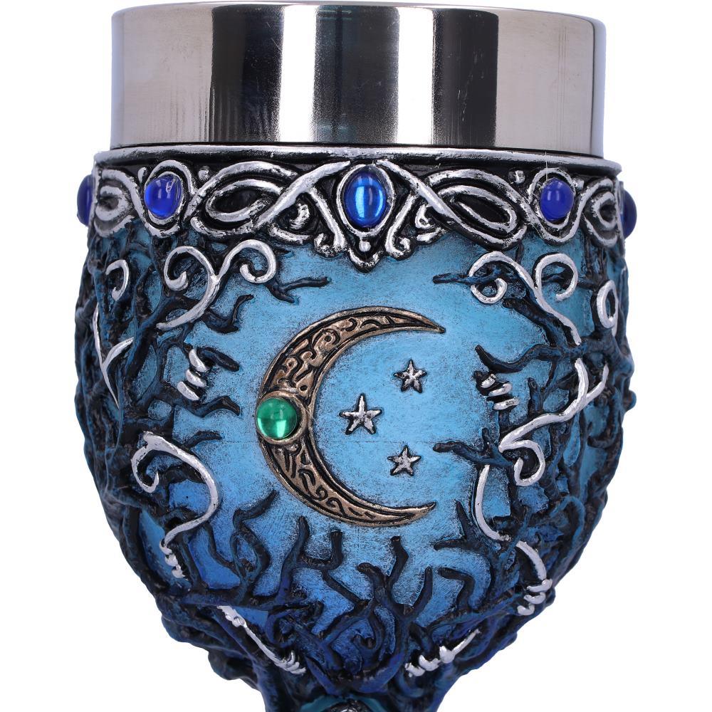 Wiccan Triple Moon Crone Chalice Goddess Goblet Pagan Ritual Alter Art Decor