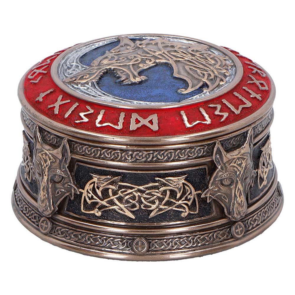 Fenrir Treasure Box Norse Mythology Viking Wolf Rune Storage Keepsake Trinket