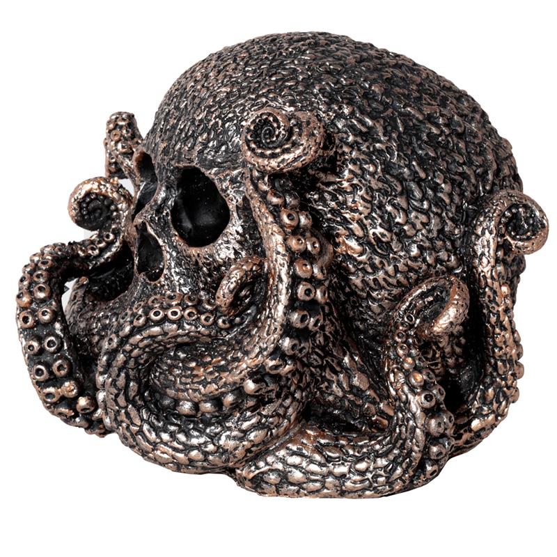 Gothic Octopus Skull Figurine Fantasy Resin Ornament Steampunk Victorian Decor