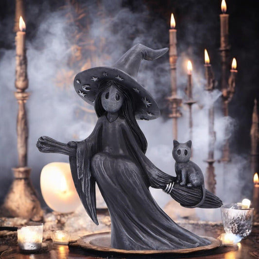 Little Souls Beam Witch Figurine - Nemesis Now Broomstick Ornament 12.7cm