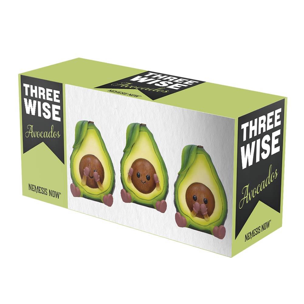 Quirky Three Wise Avocado Figurines Hear No See No Speak No Evil Novelty Decor