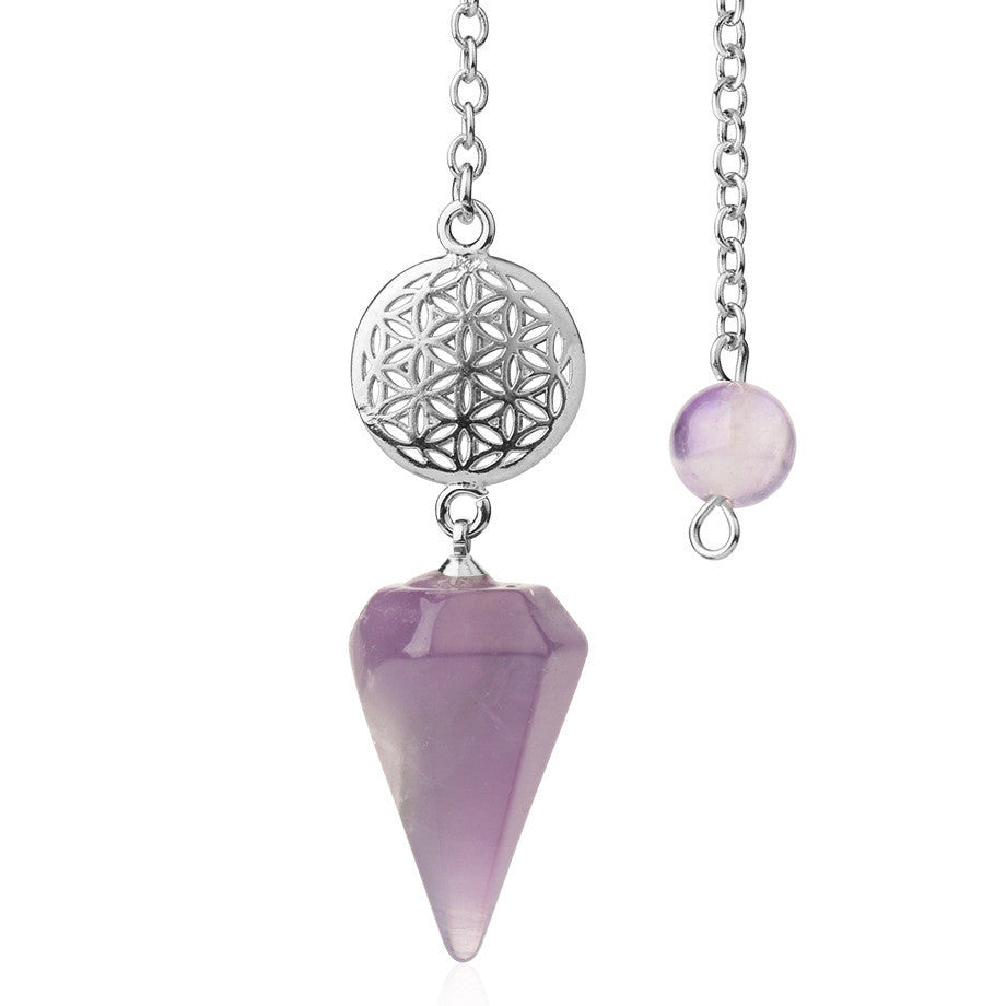 Semi-precious Stone Pendant Healing Crystal Point Pendulum Wika Meditation Chakra