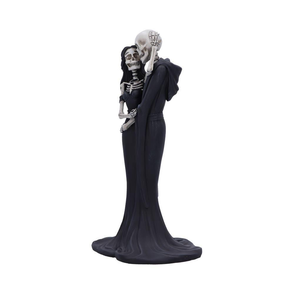 Skeleton Hug Figurine 24cm - Gothic Resin Lovers Statue - Romantic Skeleton Couple Gift