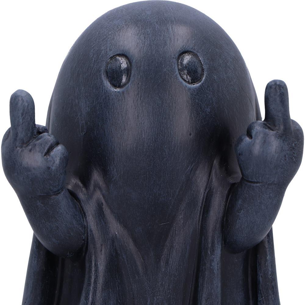 Cheeky Humour Middle Finger Ghost Figurine Funny Gothic Statue Halloween Art