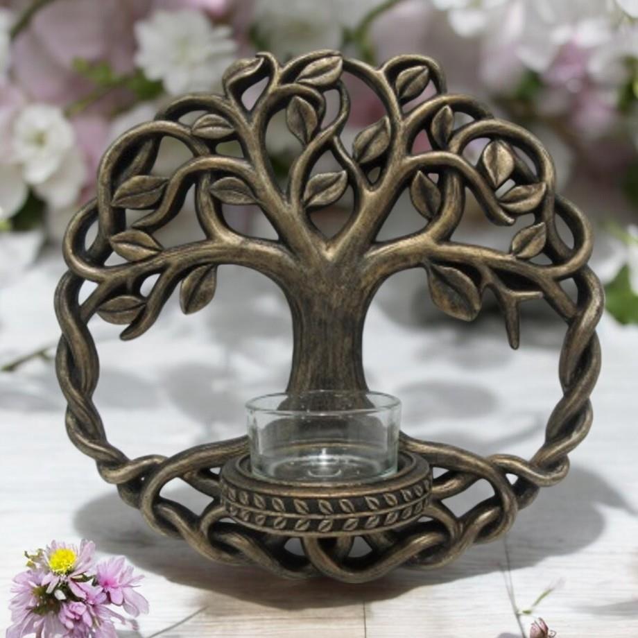 Resin Tree of Life Candle Holder | 19 cm Spiritual and Pagan Decor