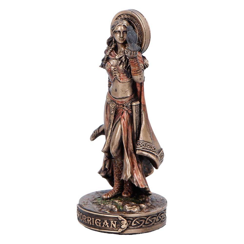 Small Morrigan Goddess Figurine Celtic War Deity Crow Statue Pagan Mythology