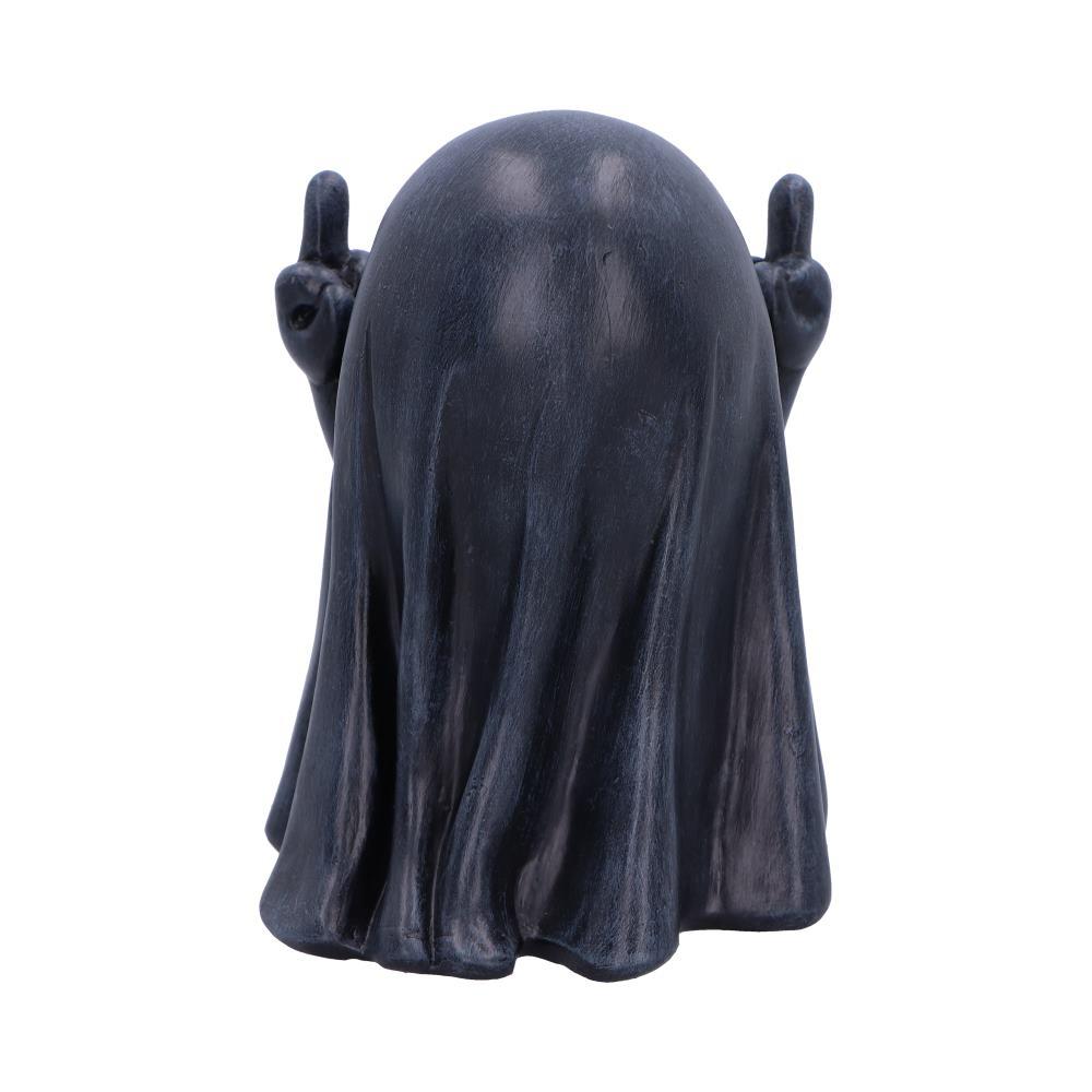 Cheeky Humour Middle Finger Ghost Figurine Funny Gothic Statue Halloween Art