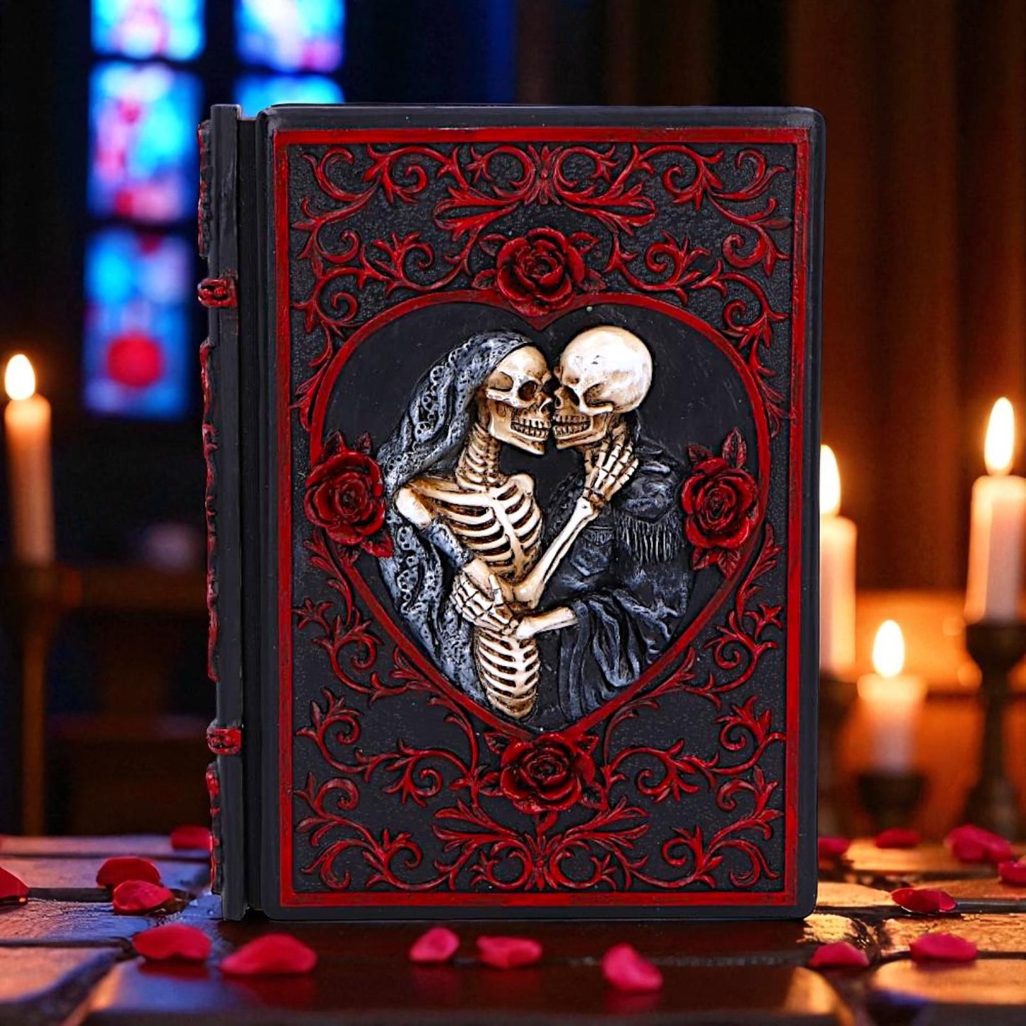 Macabre Skeleton Lovers Grimoire Journal Gothic Horror Couple Notebook Art