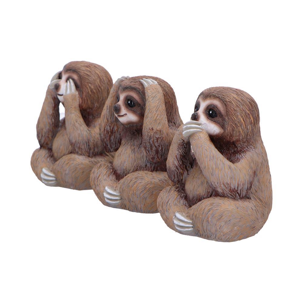 Three Wise Sloths Figurines See No, Hear No, Speak No Evil Nature Statues Decor