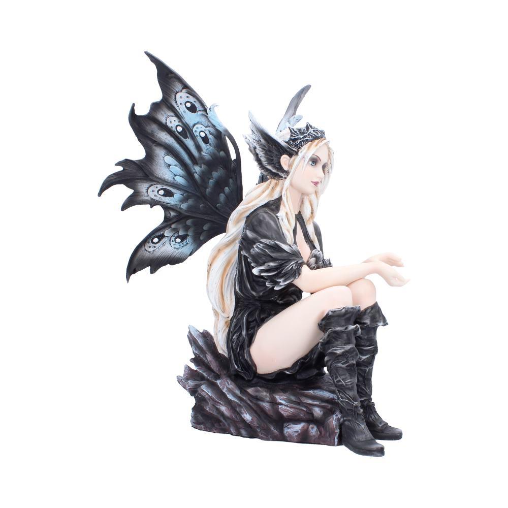 Dark Fantasy Fairy Ornament Gothic Enchantress Figurine Black Wing Collectible