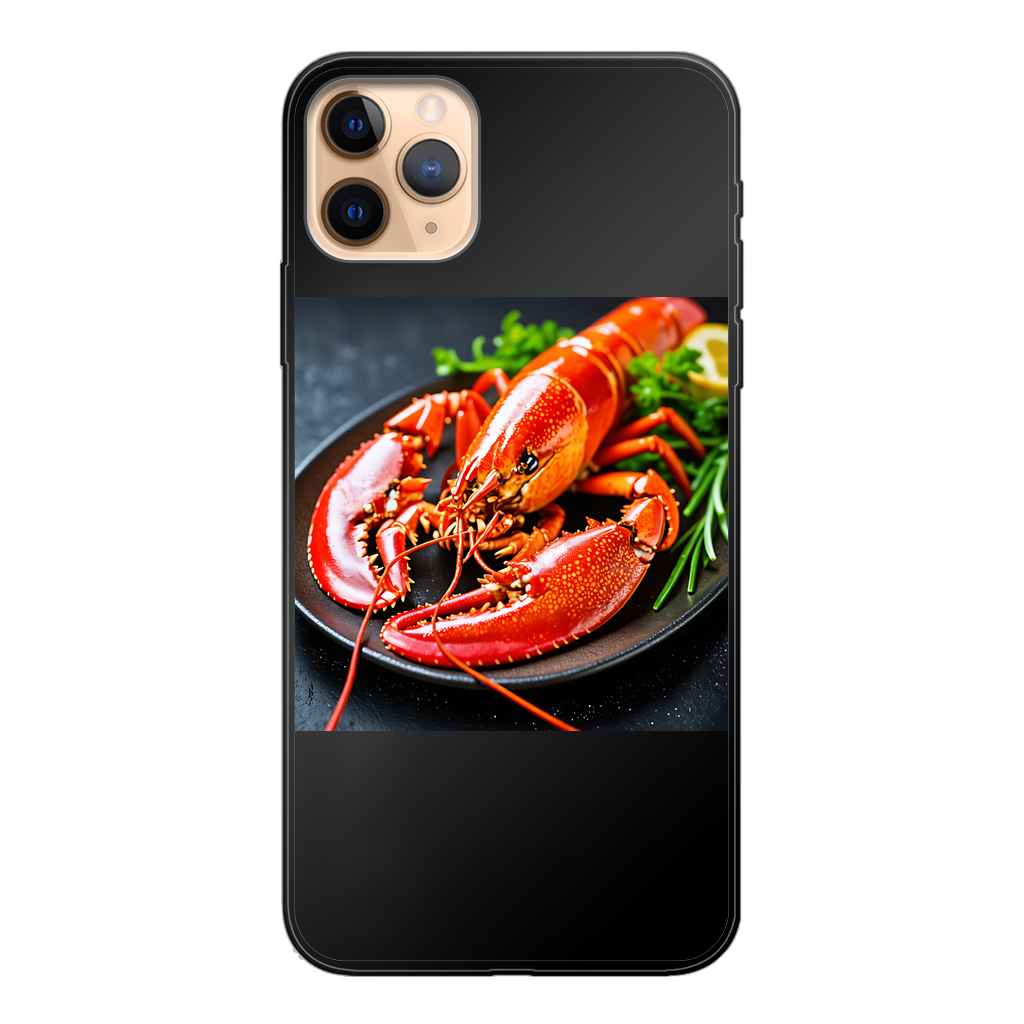 Food Back Printed Black Soft Phone Case