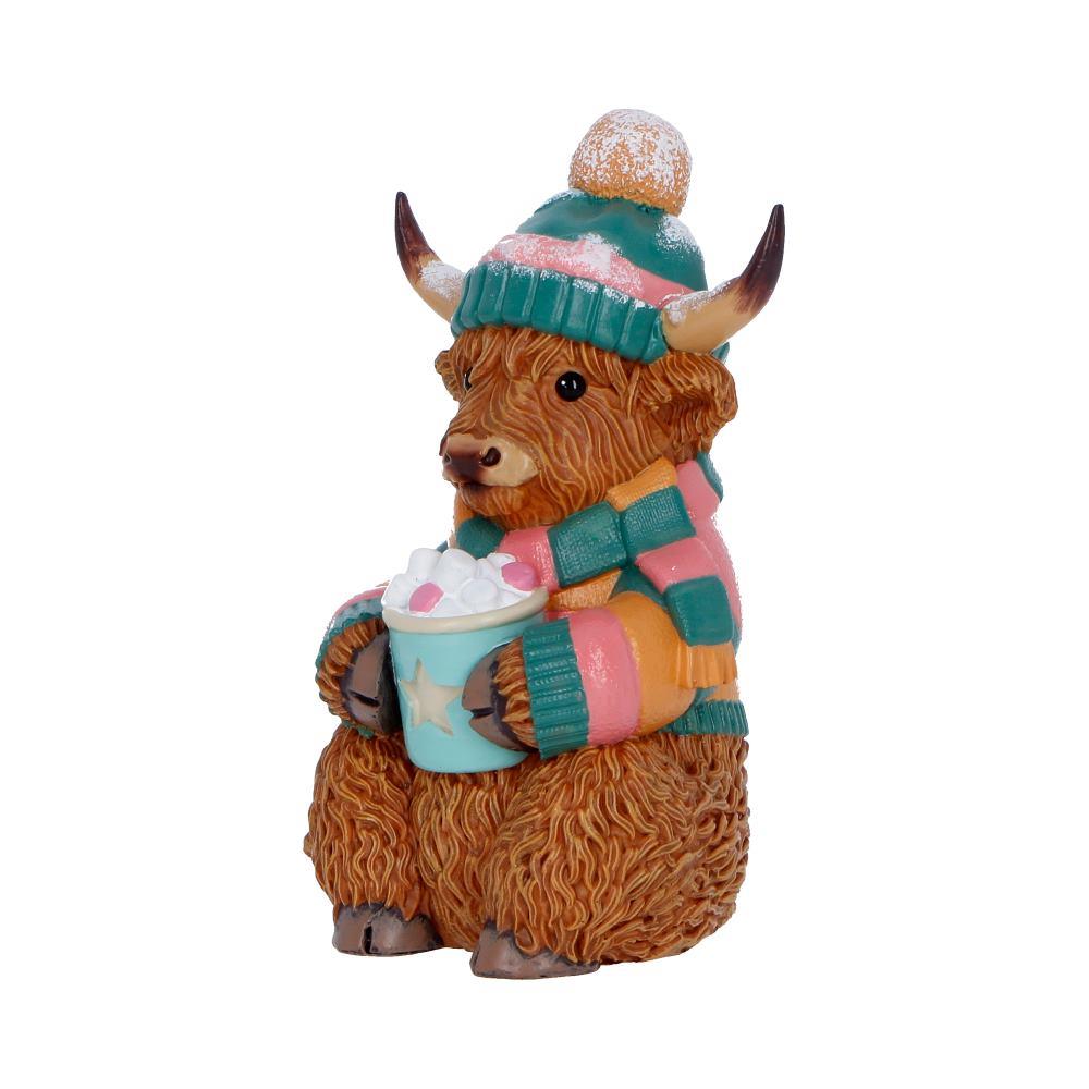 Highland Cow Statue Figurine Ornament Christmas Winter Scottish Cow Gift