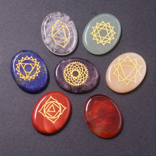 Seven Color Stone Symbol Crystal Ornament Set